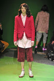 COMME DES GARÇONS Homme Plus Red Embroidered 2 Button Jacket with Fringe